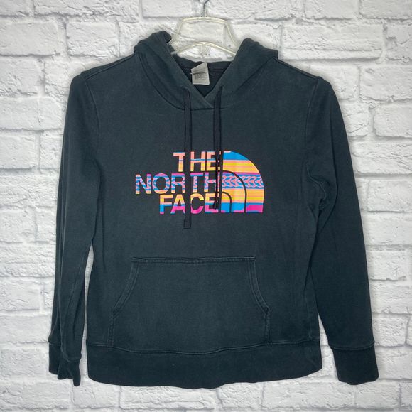 The North Face Sweaters - The North Face Black Printed Hoodie Large